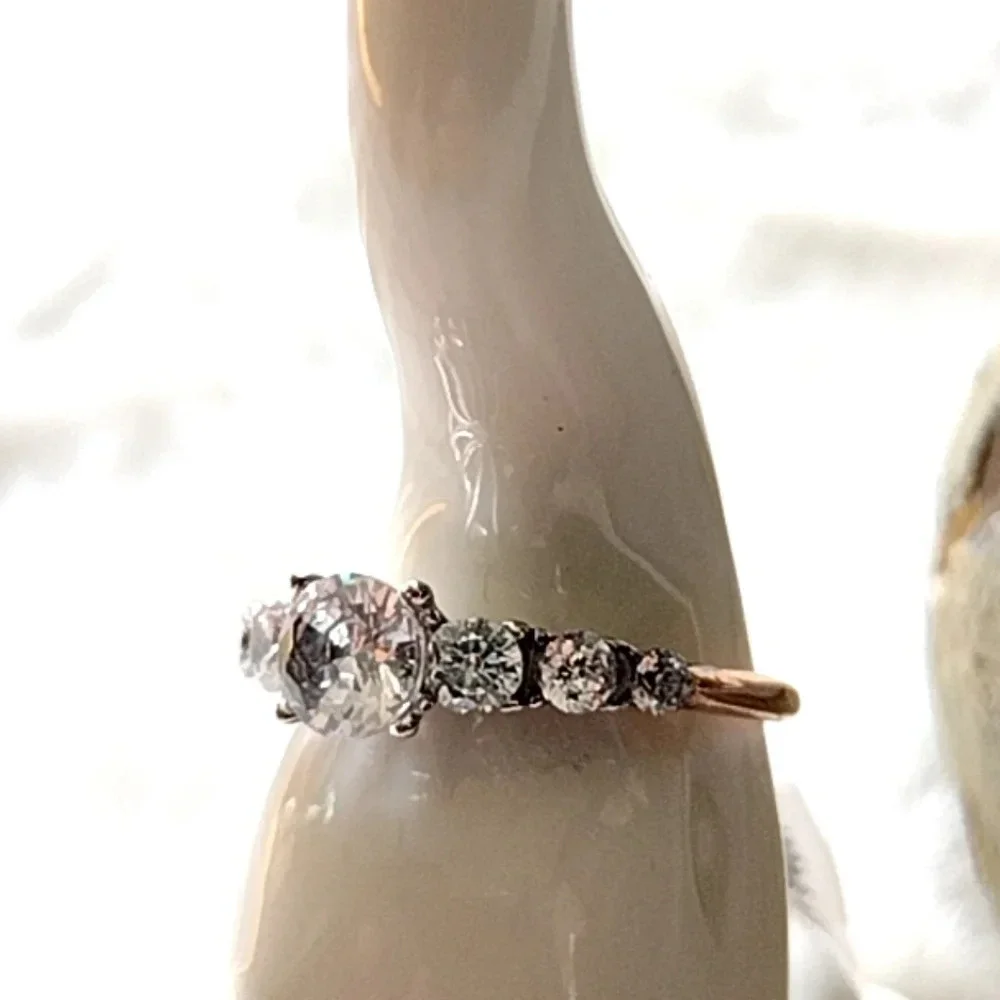 Women's Bling Stainless Steel Bridal Two Tone Cocktail Ring - Picture 12 of 16